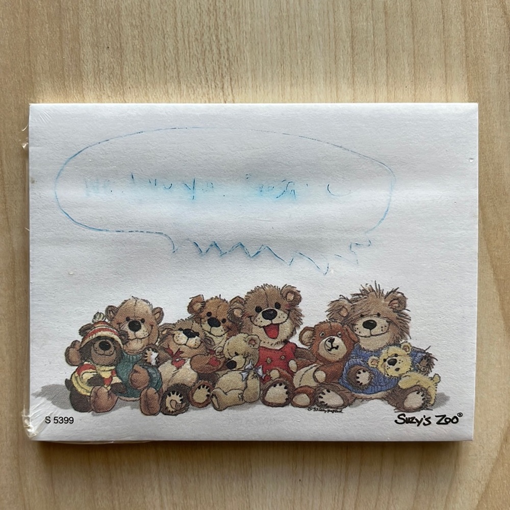 Brand new Suzy’s Zoo sticky notes - bears